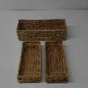 Umigy 3 Pcs Wicker Baskets Water Hyacinth Toilet Paper Basket Woven Rectangle Toilet Tank Basket Hyacinth Paper Storage Holder Organizer Storage Containers for Bathroom Bedroom Kitchen(Classic)