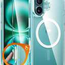 FNTCASE for iPhone 16 Phone Case: Magnetic Military Grade Drop Protection Anti Yellowing Slim Case - Rugged Shockproof Protective Transparent Cell Phone Cover(Clear - Camera Control)