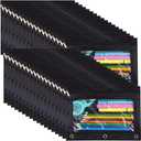 YoeeJob 36 Pack Zipper Pencil Pouch for 3 Ring Binder with Clear Window for School and Office Supplies (Black)