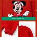 Disney family matching sweatshirt Stitch Mickey Spiderman print long sleeve winter Christmas mom dad kids loose fit red (Red, S)