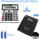 Desk Calculator 12 Digit Extra Large LCD Display, Touch Comfortable with Big Buttons, PXY Two Way Power Battery and Solar Standard Function Office Calculators