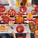 Graduation Plates and Napkins 2025 Grad Party Supplies, Class of 2025 Congrats Grad Disposable Paper Plates Cocktail Napkins Set for 2025 Red Black Graduation Party Decorations Sets, Serve 50