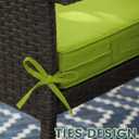 Outdoor Chair Cushion 19 x 19 x 4 Inches Patio Furniture Outdoor Waterproof Seat Cushion, Patio Chair Cushion with Handles and Ties, Square Dining Chair Cushion Set of 4, Grass Green