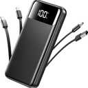 Portable Charger, 50000mAh Power Bank with Built in Cables, 22.5W Fast Charging Battery Pack, Portable Phone Charger for Travel Camping Essential,PowerBank Compatible with iPhone 17/16/15/14-Dark