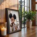 Framed Funny African American Kids Bathroom Canvas Wall Art Humor Cute Stank Face Black Girl Unpleasant Smell Cover Nose Painting Pictures Wall Decor Print Artwork for Washroom Toilet Decoration (16"L x 12"W)