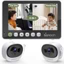 bonoch 2-in-1 Car Home Dual-Use Baby Monitor, 5" HD Clear View Wireless Monitor, 2 USB Powered Cameras for Baby, Seamless Transition Between Car & Home, 360 Rotatable, Night Vision, Easy to Install