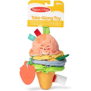 Melissa & Doug Ice Cream Take-Along Clip-On Infant Toy with Sound and Vibration