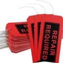 Repair Required Tags with Wires Attached (Pack of 100),Maintenance Repair Label Tags with Wire
