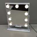 COOLJEEN Vanity Mirror with Lights, 9 Led Bulbs Lighted Makeup Mirror with Detachable 10X Magnification Mirror, Hollywood Mirror 3 Color Lights Tabletop Makeup Mirror, 360Rotation