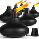 6 Pack Metal Table Top Torches,24.5 oz Citronella Torches for Outside,Refillable Flame Light Torch with Wicks and Covers, Landscape Lanterns Torches for Party, Garden Decor,DIY