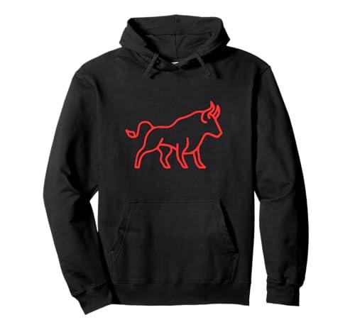 Bull Logo Red Ox Gift Tee Bull Print Pullover Hoodie S