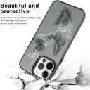 Butterfly Case for iPhone 12 Pro Case Cute Black and White Butterflies Print Pattern Design Phone Cases with Screen Protector for Women Girls Translucent Matte Slim Protective Cover