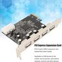 VINGVO PCIe to USB 2.0 Card 4-Port 4-Pin PCIe to USB 2.0 480Mbs Chassis Expansion Card