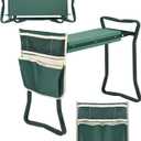 Foldable Garden Kneeler and Seat Heavy Duty Gardening Bench Soft Cushion Seat with Tool Pouch and Kneeling Pad