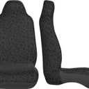 Yobvec Cheetah Print Black Car Seat Covers Front Universal Set of 2, Leopard Car Accessories