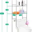 susunnus Over The Toilet Storage 3 Tier S,Bathroom Shelves Over Toilet,Freestanding Space Saver with Toilet Paper Holder,Stainless Steel,Pragmatic, Sturdy,Waterproof,Silver