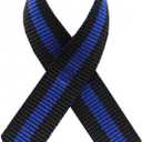 Support USA | American Made 125 Police Thin Blue Line Fabric Awareness Ribbons - Bag of 125 Lapel Ribbons with Safety Pins - Pin Attached