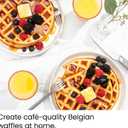Chefman Rotating Belgian Waffle Maker, 180 Flip Iron w/ Non-Stick Plates, Adjustable Timer, Locking Lid, & Drip Plate, Space Saving Storage, Mess-Free Breakfast, Stainless Steel/Black