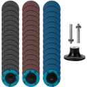 Bates Quick Change Sanding Discs - 47 Pcs, 2-Inch With 1/4" Holder, Grinding and Abrasive Wheels for Drill, Grinder Pads