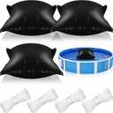 Capoda 3 Pcs Pool Pillows for Above Ground Pools 4 x 4 ft Winter Pillow Ultra Thick & Cold-Resistant 0.2 mm PVC Air Pillow for Winterizing Rope Included (Square,Black)