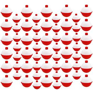 60 PCS Fishing Floats,Hard ABS Fishing Bobber Bulk,Push Button Round Buoy Floats for Fishing Tackle Accessories,1/1.5 Inch