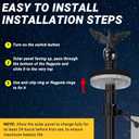 LETSTRY 5FT Flag Pole Kit for Outside House with American Flag & Solar Light,1" Thickened Stainless Steel Wall Mount Flagpole with 180Adjustable Bracket for Residential Outdoor Porch, Black