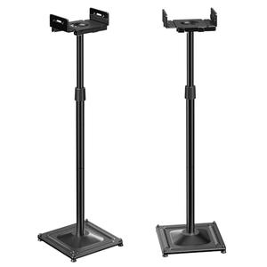 PERLESMITH Universal Speaker Stands for Surround Sound -Height Adjustable Extend 33.3”to 45.1”, Floor Speaker Stand for Satellite & Studio & Bookshelf Speakers up to 11LBS,1 Pair Black, PSSS2