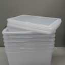 Citylife 7.8 QT 6 Pack Small Storage Bins Plastic Storage Container Stackable Box with Lids for Organizing, Clear White