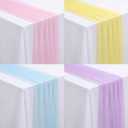 4 Pcs Pastel Table Runners 29 x 71 Inch Colorful Tulle Table Runner Macaron Rainbow Color Seasonal Decorations for Spring Summer Holiday Birthday Wedding Party Baby Shower