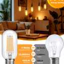 4 Pack LED Edison Bulbs, 4W Edison Light Bulbs 40W Equivalent, Vintage E26 LED Bulb T45 2700K Soft Warm White Clear Glass, 460LM Tubular Antique Filament Incandescent Lights for Home, Non-Dimmable