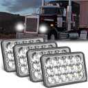 4x6 LED Headlights Approved Hi/Lo Sealed Beam Replacement H4651 H4652 H4656 H4666 H6545 Compatible with Kenworth T600 W900 T800 Truck P-eterbilt 379 S10 RV Freightliner