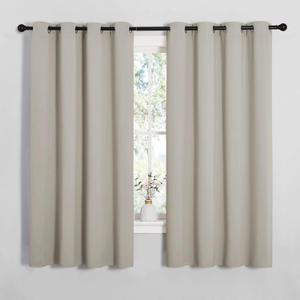 NICETOWN Room Darkening Curtain Panels for Cafe, Thermal Insulated Grommet Room Darkening Draperies/Drapes for Window (Natural, 2 Panels, W55 x L68 -inch)