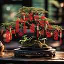 30 Pcs Chinese New Year Decoration 2026 Include 2 Pcs 45 x 9in Chinese Knot Couplets 6 Red Envelope 16 Potted Plant Pendant and 6 Copper Coin Pendants for Lunar New Year Decoration(Blessings)