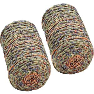 2 PCS 400g Cotton Yarn Hollow Knitted Crocheting,Fabric Round Rope Yarn for DIY Handbag Purse Basket Cushion Crochet BagForest