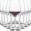 YANGNAY Glasses Set of 12, 12 Oz Classic Red or White Glass with Stem, Perfect for Home, Restaurant Use, Dishwasher Safe