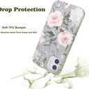 Magnetic Case for iPhone 12/12 Pro 6.1" Compatible with MagSafe - Soft TPU, Slim, Shockproof, Protective, Cute Gray Pink Floral & Screen Protector