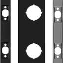 Double Hole Door Knob Reinforcement Plate, Matte Black, Fits 1-3/4" Doors, 2-3/4" Backset, Door Lock and Door Knob Cover Plate, Deadbolt Cover Plate Reinforce and Repair Wood or Metal Doors