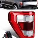 Tail Light Compatible with 2021 2022 2023 Ford F150 King Ranch/Lariat/Limited/Platinum LED Taillight Assembly W/Blind Spot Rear Lamp OE# ML3Z13405D (Chrome Housing&Left Driver Side)