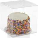 Juvale Clear Gift Boxes - Versatile Clear Boxes for Treats - Easy Assembly Wedding Favor Container with Snap-On Lid - Customizable Party Favor Display - Pack of 30, 5 x 5 x 5 in