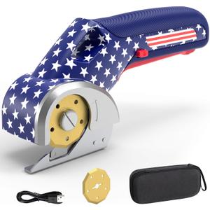 2025 NEW 4V Cordless Electric Scissors, Cardboard Cutter with 2 Titanium Blade, Safety Lock & Extra Blade, Rotary Cutter for Cardboard,Fabric,Plastic, Gifts for Men&Women - Star Color