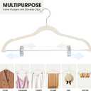 24-Pack Beige Velvet Hangers with Clips Adjustable,Adult Hangers,Heavy-Duty,Felt,Non-Slip,Space Saving,Slim Outfit Hanger for Pants, Skirts, Suits,Coats, Dresses ect.