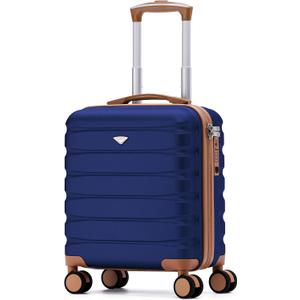 Flight Knight Carry On Suitcase 18x14x8" Hardside Built In TSA Lock & USB Port Lightweight Luggage Silent Double Spinner Wheels Maximum Underseat Carry-On Bag For American & United Approved Airlines