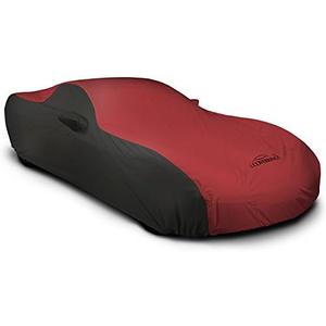 Coverking Custom Fit Exterior Car Cover Designed for Select Lexus NX200t Model Vehicles: Stormproof Fabric, Black Sides with Red Center