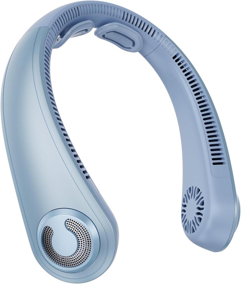 CRISLEX Neck Fan - 5000mAh Portable Neck Fan Rechargeable, Hands-Free Neck Fan, Bladeless Wearable Personal Fan for Hot Flashes, Travel, Outdoor Work (Light Blue) CRISLEX Neck Fan - 5000mAh Portable Neck Fan Rechargeable, Hands-Free Neck Fan, Bladeless Wearable Personal Fan for Hot Flashes, Travel, Outdoor Work (Light Blue)