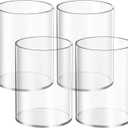 Mototo 4 Pieces Clear Acrylic Pen Holder Round Acrylic Pencil Cup Clear Makeup Bush Holder Acrylic Desktop Stationery Organizer for Office School Home Desk Accessories (4 Pack, Round)