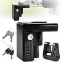 TRUCKIIPA Trailer Hitch Lock with Keys & 4-Digit Combo Lock - Trailer Locks Fits 1-7/8", 2'' Couplers, with Tongue Locks, 1/4'' Dia, 3/4'' Span, Heavy-Duty Trailer Coupler Lock for RV, Trailers, Boat