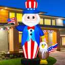 Danxilu 6 FT 4th of July Inflatables Outdoor Decorations Uncle Sam with Eagle & American Flag, Patriotic Independence Day Blow Up Inflatable Built-in LEDs Indoor Party Garden Lawn Yard Decoration
