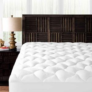Twin Size Mattress Pad - Ultra Soft Rayon Derived from Bamboo Plush Breathable Mattress Topper Up to 18 inch Deep - Premium Mattress Pad - 39x75 inches