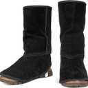LeaSeek Leather Welding Spats - Flame and Abrasion Resistant Welding Boot Covers - Full Coverage Shoes Protectors -Adjustable Welding Gaiters