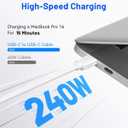 240W USB C to C Charging Cable 6ft, Type C to C Fast Charger Cord Long for Apple iPhone 17 Pro Max/17 Pro/16 Pro/16/15/Macbook Pro/Macbook Air/iPad Pro/Air/Laptop/Samsung Galaxy S25 S24 S23 Ultra/Plus